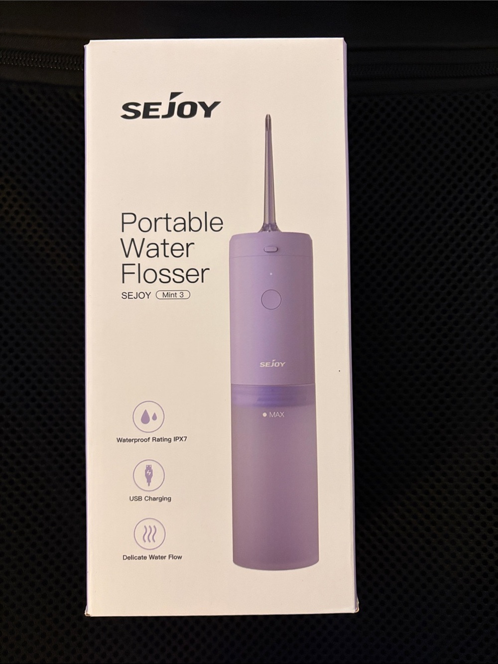 SEJOY Portable Water Flosser Mint 3 Lavender, NWT               # 75/76/77/78